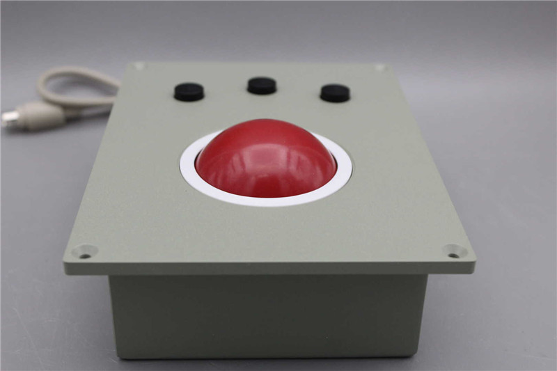 Rugged Industrial Panel Mount Trackball Pointing Device With 3 Mouse