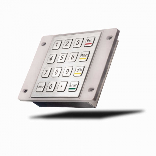 4x4 IP65 Stainless Steel Numeric Metal Keypad With Waterproof Silicone Cover For Outdoor Self
