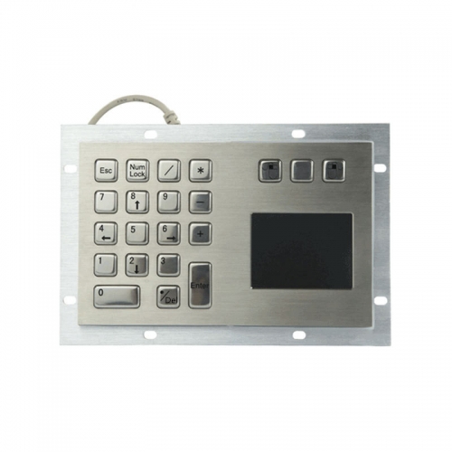 Waterproof IP65 Panel Mount Stainless Steel 18 Buttons Metal Numeric Keypad with Trackpad Integrated
