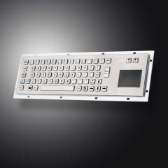 Panel Mount Waterproof IP65 Rugged Kiosk Wired USB PS2 Metal Industrial Keyboard With Touchpad