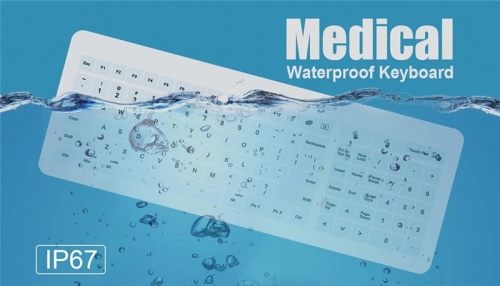 Wired Medical Glass Keyboard IP67 Waterproof Touch Pad for Clinic Sickroom