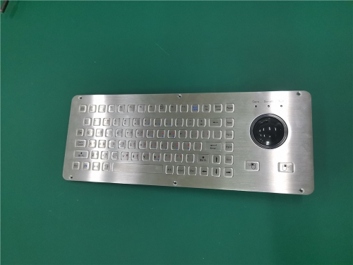 Industrial Stainless Steel Keyboard with 50mm Resin Trackball