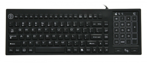 Waterproof Industrial Silicone Keyboard 2 in 1 Trackpad & Number keypad